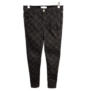 Wit & Wisdom Women's 8 Black Plaid Jeans Sexy Urban Streetwear Skater Whimsigoth